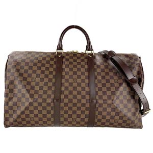 ルイ・ヴィトン ダミエ エベヌ キーポル バンドリエール55 ブラウン ボストンバッグ