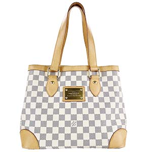 ルイ・ヴィトン ダミエ アズール ハムステッドPM ホワイト トートバッグ