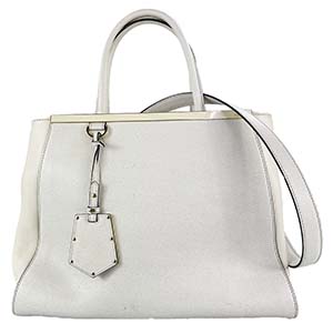 フェンディ トゥージュール カーフレザー ホワイト 2WAY トートバッグ