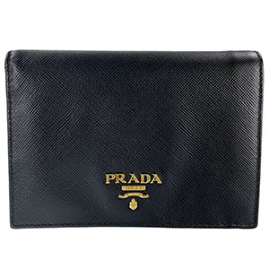 プラダ サフィアーノ レザー ブラック 二つ折り 財布