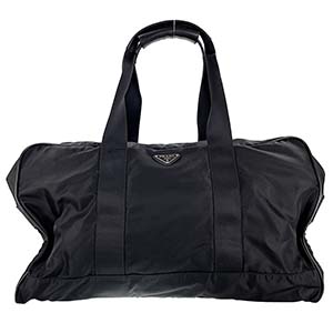 プラダ ナイロン キャンバス ブラック ボストンバッグ