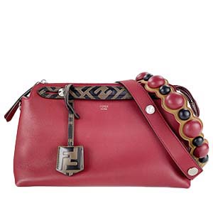 フェンディ バイ ザ ウェイ ミディアム カーフレザー レッド 2WAY ハンドバッグ