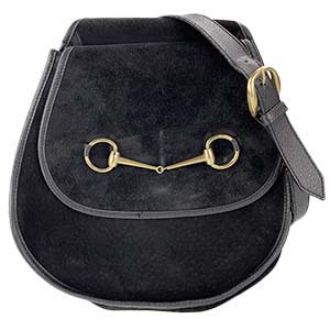 グッチ ホースビット スエード ブラック ワンショルダーバッグ