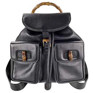 グッチ バンブー レザー ブラック リュック