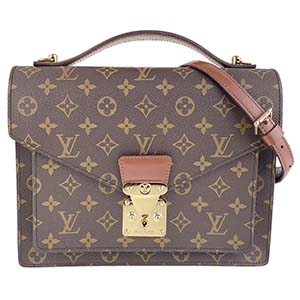 ルイ・ヴィトン モノグラム モンソー28 ブラウン 2WAY ハンドバッグ