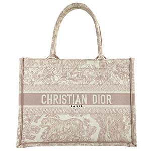 ディオール ブックトート ラージ トワル ドゥ ジュイ エンブロイダリー キャンバス ピンク トートバッグ