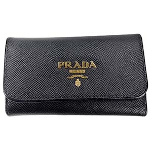 プラダ サフィアーノ レザー ブラック キーケース