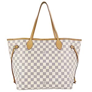 ルイ・ヴィトン ダミエ アズール ネヴァーフルMM ホワイト トートバッグ
