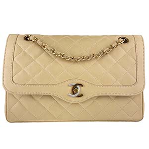 シャネル マトラッセ 25.5cm パリ限定 ラムスキン ベージュ ショルダーバッグ