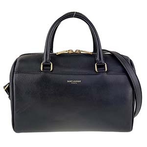 サンローラン ベイビーダッフル カーフスキン ブラック 2WAY ハンドバッグ