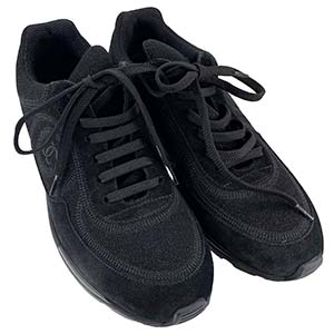 シャネル CCロゴ スエード ブラック ローカット スニーカー