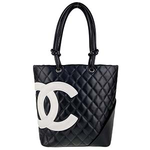 シャネル カンボンライン カーフスキン ブラック ミディアム トートバッグ