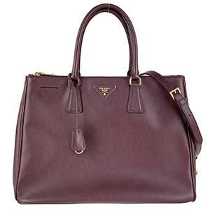 プラダ ルクス サフィアーノ レザー ワインレッド 2WAY ハンドバッグ