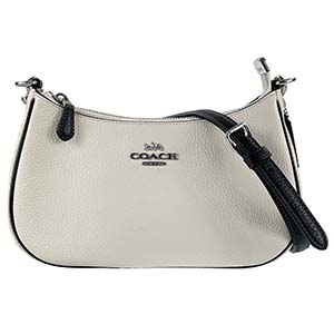 コーチ テリ レザー ホワイト ブラック ショルダーバッグ