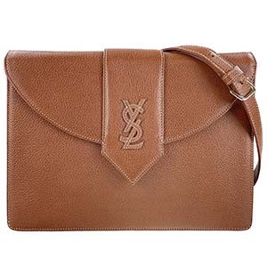 サンローラン レザー ブラウン ショルダーバッグ