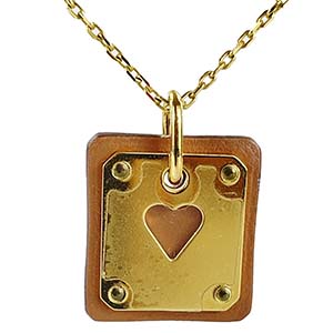 エルメス アス ドゥ クールPM ゴールド ブラウン ネックレス