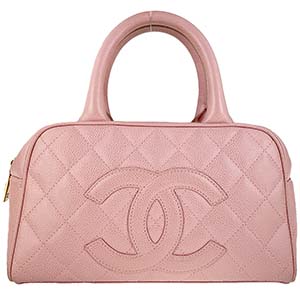 シャネル マトラッセ キャビアスキン ピンク ミニ ボストンバッグ