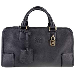 ロエベ アマソナ28 カーフスキン ブラック ハンドバッグ