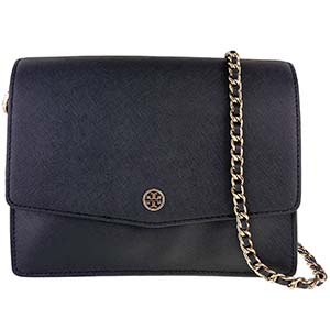 トリーバーチ ロビンソン レザー ブラック チェーン ショルダーバッグ