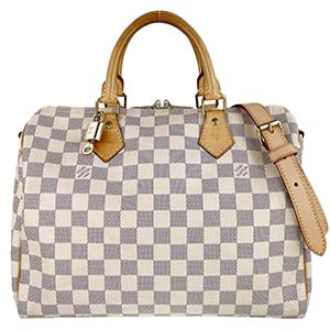 ルイ・ヴィトン ダミエ アズール スピーディ バンドリエール30 ホワイト 2WAY ハンドバッグ
