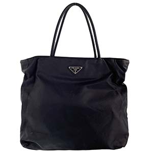プラダ ナイロン キャンバス ブラック トートバッグ