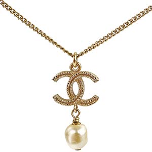 シャネル ココチャーム ゴールドメッキ フェイクパール ゴールド ネックレス