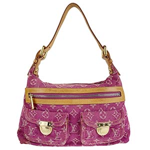 ルイ・ヴィトン モノグラム デニム バギーPM フューシャ ショルダーバッグ