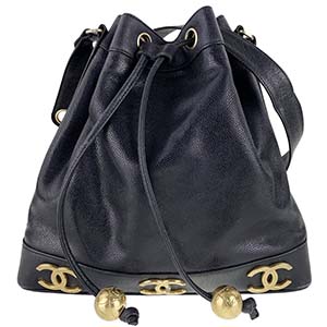 シャネル トリプルココ キャビアスキン ブラック チェーン ショルダーバッグ