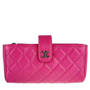 シャネル マトラッセ ラムスキン ピンク ポーチ