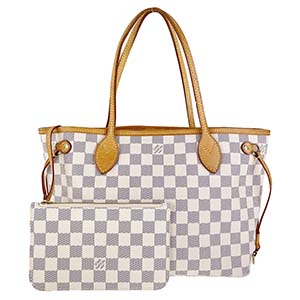 ルイ・ヴィトン ダミエ アズール ネヴァーフルPM ホワイト トートバッグ