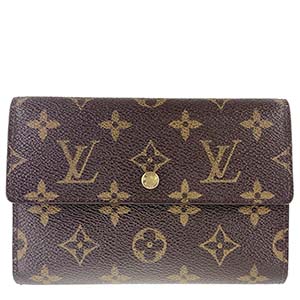 ルイ・ヴィトン モノグラム ポルトトレゾール エテュイ シェキエ ブラウン 三つ折り 財布