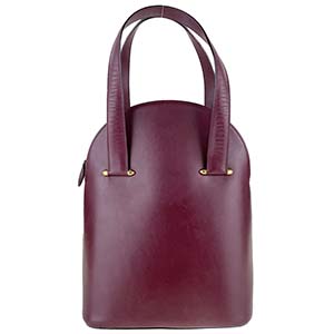 カルティエ マストライン レザー ボルドー ハンドバッグ