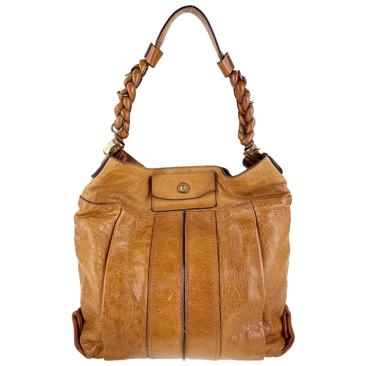 クロエ レザー キャメル ショルダーバッグ