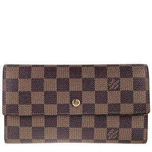 ルイ・ヴィトン ダミエ エベヌ ポルトフォイユ サラ ブラウン 長財布