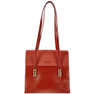 ロエベ ベラスケス ツイスト レザー オレンジ ショルダーバッグ