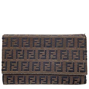 フェンディ ズッキーノ キャンバス ブラウン 三つ折り 財布