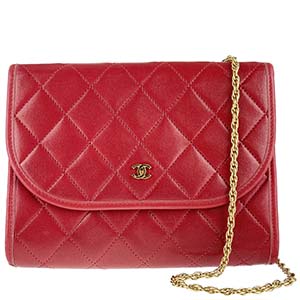 シャネル マトラッセ キャビアスキン レッド ショルダーバッグ