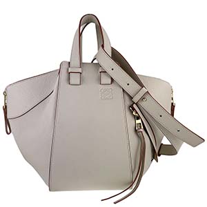 ロエベ ハンモック スモール レザー グレー 2WAY ハンドバッグ