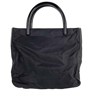 プラダ ナイロン キャンバス プラスチック ブラック ハンドバッグ