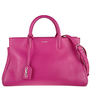 サンローラン カバ リヴ ゴーシュ カーフスキン ピンク 2WAY ハンドバッグ