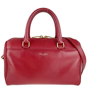 サンローラン ベイビーダッフル カーフスキン レッド 2WAY ハンドバッグ