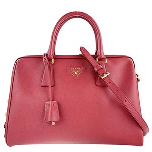 プラダ サフィアーノ レザー ピンク 2WAY ハンドバッグ