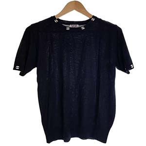 シャネル CCロゴ コットン 半袖 ニット シャツ