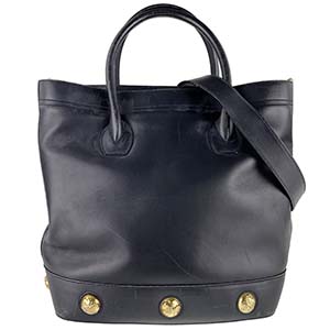 フェラガモ レザー ブラック スタッズ 2WAY ハンドバッグ