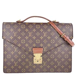 ルイ・ヴィトン モノグラム ポルトドキュマン バンドリエール ブラウン ビジネスバッグ