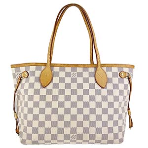 ルイ・ヴィトン ダミエ アズール ネヴァーフルPM ホワイト トートバッグ