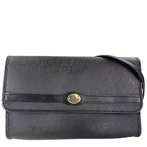 ディオール ハニカム PVC レザー ブラック ショルダーバッグ