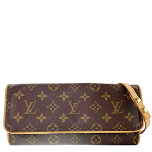 ルイ・ヴィトン モノグラム ポシェット ツインGM ブラウン ショルダーバッグ