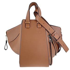 ロエベ ハンモック スモール カーフスキン ブラウン 2WAY ハンドバッグ