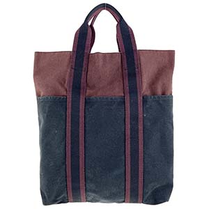 エルメス フールトゥ カバス ボルドー ブラック キャンバス トートバッグ